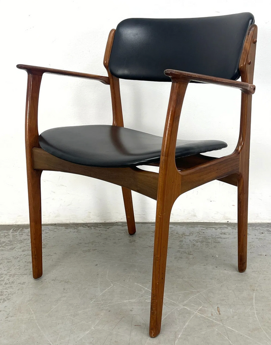 1960s Danish Teak Leather Chair
